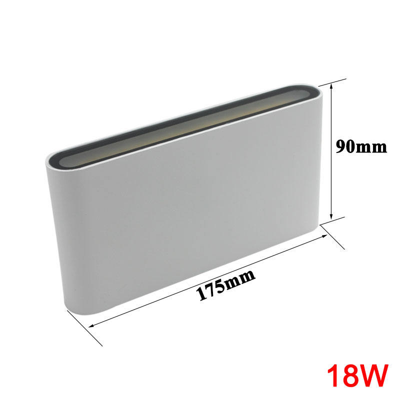 Lámpara de pared de decoración Led de alta potencia de AC85-265V de aluminio de 12W/18W para interiores y exteriores, lámpara de pared LED de arriba y abajo, resistente al agua IP65