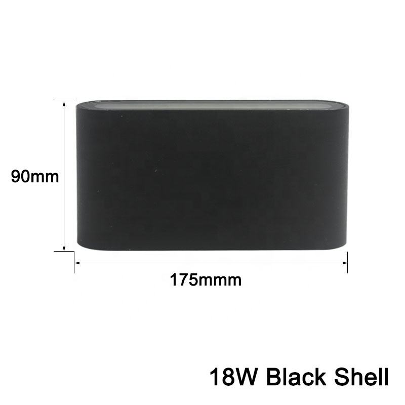 Moderna lámpara de pared LED de 18W para exteriores, resistente al agua, IP65, de aluminio, luz de pared hacia arriba y hacia abajo, aplique de decoración para porche de jardín, luz de 110V y 220V