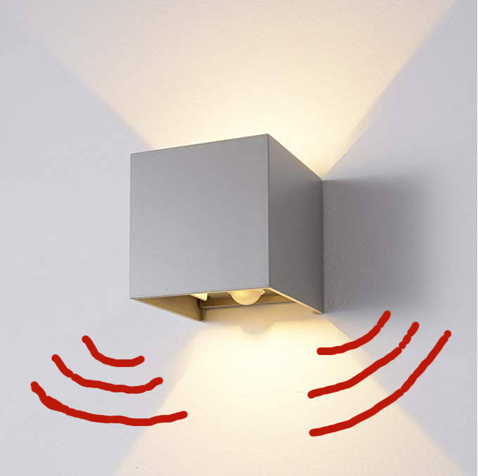 Sensor de movimiento para exteriores de buena calidad, lámpara de pared impermeable con cubo negro, accesorios, lámpara de pared Led para jardín y hogar