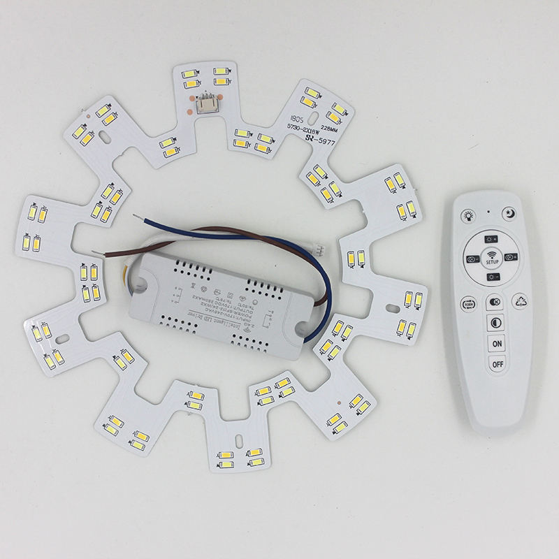 Candelabro de techo inteligente de 2,4G LED 5730 SMD Chip superficie de fuente de luz de repuesto con Control remoto para sala de estar cocina