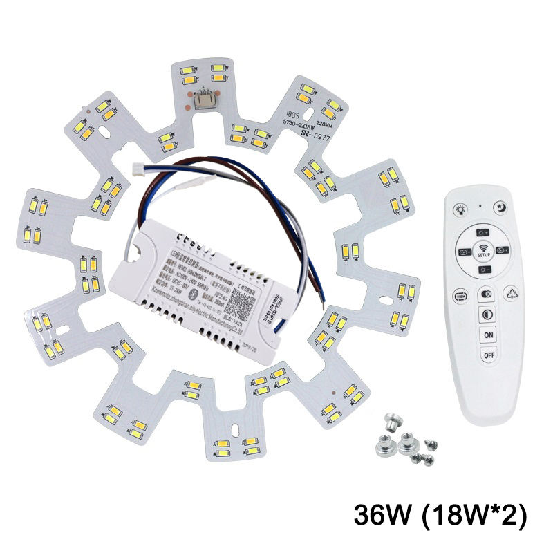 Candelabro de techo inteligente de 2,4G LED 5730 SMD Chip superficie de fuente de luz de repuesto con Control remoto para sala de estar cocina