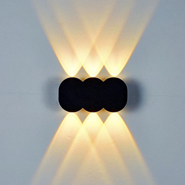 Moderna lámpara de pared LED de 4W para exteriores, resistente al agua, IP65, de aluminio, luz de pared hacia arriba y hacia abajo, aplique de decoración para porche de jardín, luz de 110V y 220V