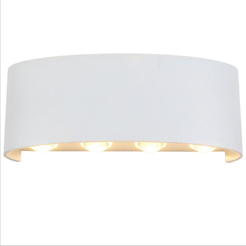 LED moderno de aluminio para interiores y exteriores Ip65 hacia arriba y hacia abajo para el hogar, escaleras, habitación, mesita de noche, luz de baño, lámpara LED blanca o negra