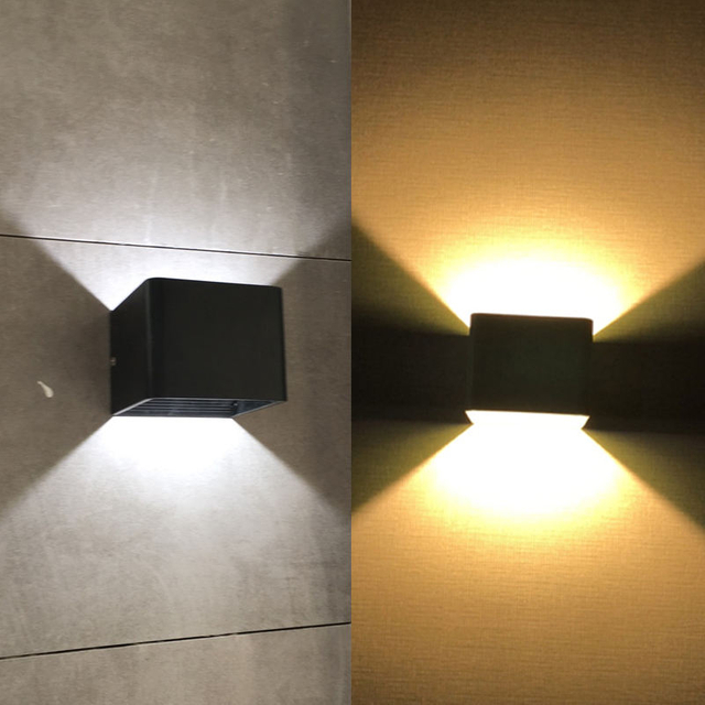 Lámpara de pared LED de cubo de 3W de cerámica negra hacia arriba y hacia abajo para decoración interior con lámpara de pared de precio de fábrica iluminación moderna