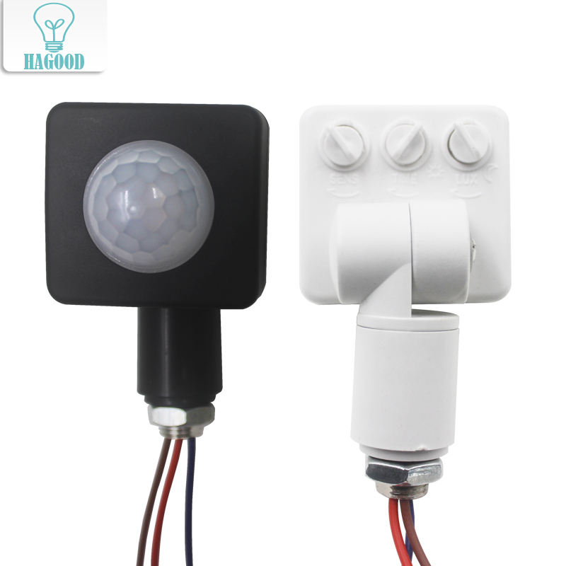 Detector PIR de 20mm, 24mm, 40mm, rotación ajustable, 180 grados, rayo infrarrojo, Sensor de movimiento humano, interruptor de retardo de tiempo para luz LED