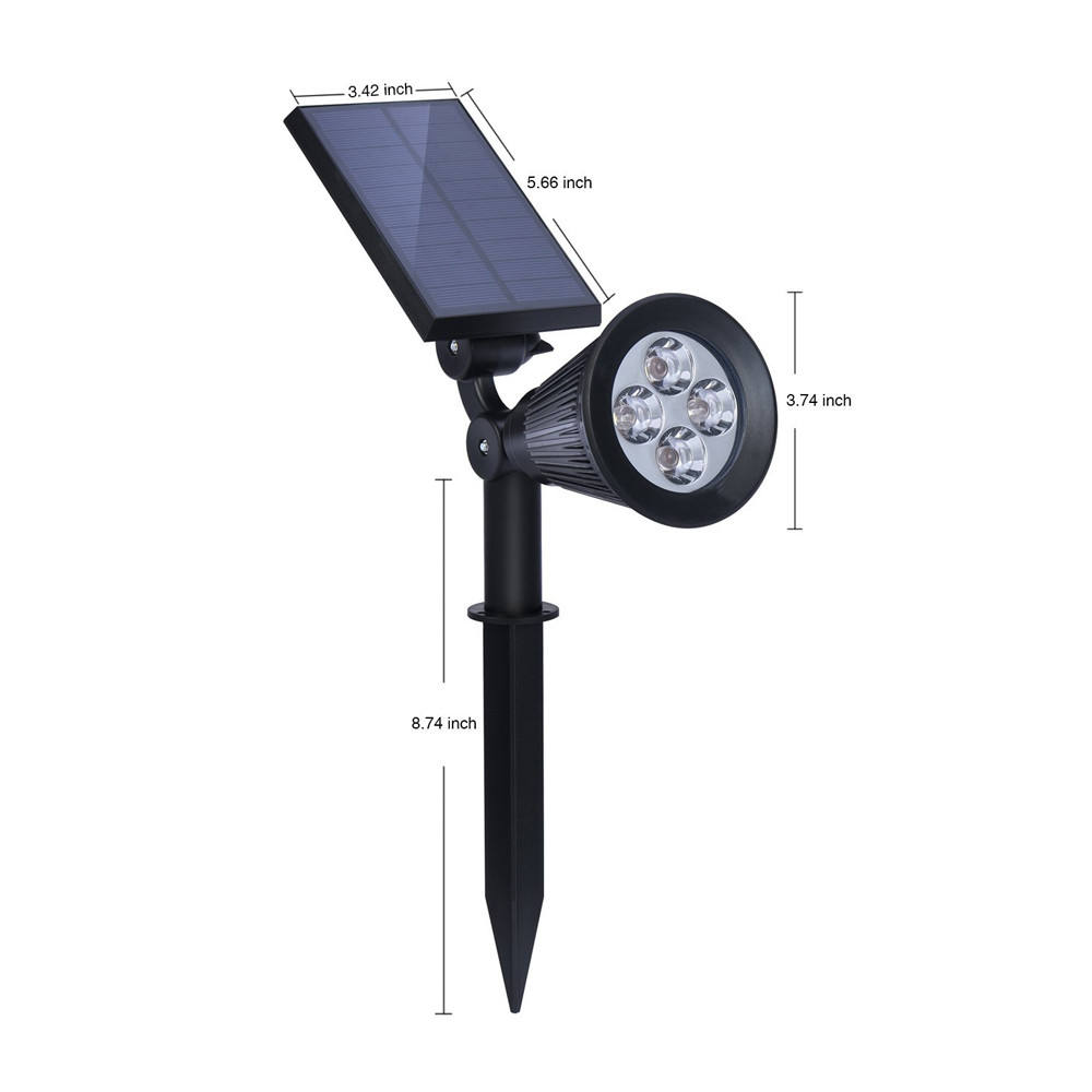 Luz solar LED para jardín, luz impermeable para césped, alimentada para decoración de patio, alumbrado público con precio al por mayor