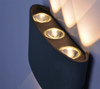 Lámpara de pared LED de arriba y abajo impermeable al aire libre en forma de arco, aplique de pared moderno de aluminio, iluminación de pared