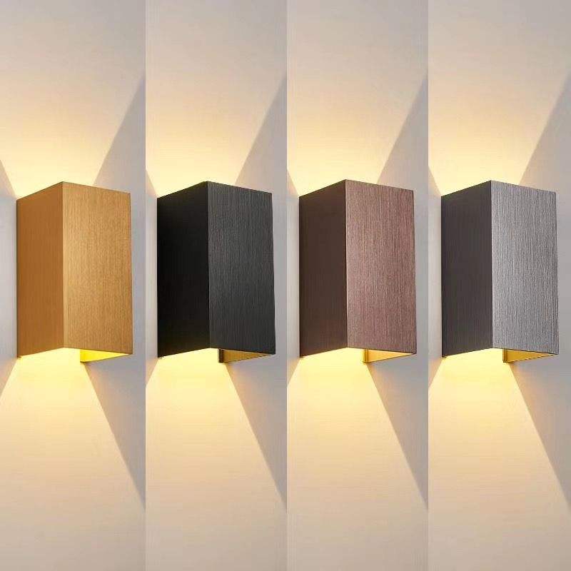 Aplique de pared LED de 12W para exteriores, aplique de pared LED IP65, luces de mamparo de Metal cuadradas impermeables, accesorio de iluminación de pared Exterior, genial
