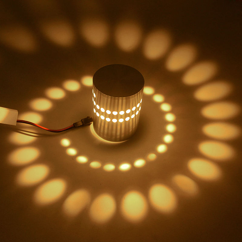 Lámpara de pared con efecto de luz LED de pared con agujero en espiral RGB con mando a distancia, lámpara de varita colorida para fiesta, Bar, KTV, decoración del hogar