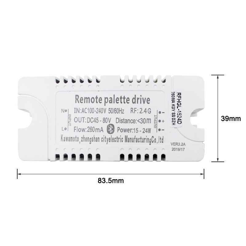 Controlador de plástico de seguridad WIFI de 2,4G, 15-24W, conexión Bluetooth, transformador de potencia de iluminación, AC100-240VLED, accesorio de iluminación de techo
