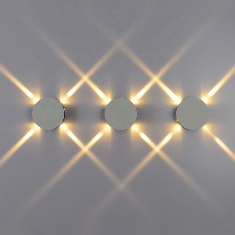 Lámpara LED de pared para interiores, lámpara de pared de barbería de aluminio montada en la pared, sala de estar, estrella cruzada de alta calidad a buen precio