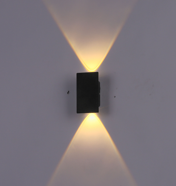 Lámpara de pared nórdica Led aluminio exterior interior Ip66 arriba abajo blanco negro moderno para el hogar escaleras dormitorio cabecera baño luz