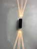 Lámpara de pared de tres haces de carcasa negra de 6W IP65, luz de pared impermeable para exteriores, lámpara de jardín, lámpara de calle 