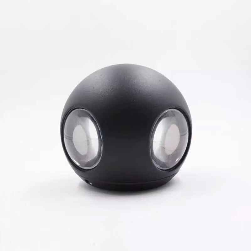 Lámpara de pared LED de alta calidad, negra, de cuatro lados, 12W, redonda, impermeable, para exteriores, para jardín, decorativa, colorida, arriba y abajo