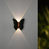 Luz de pared con forma de mariposa de 6W Negro + dorado Arriba y abajo Luminoso Luz exterior Patio Jardín Sala de estar Pasillo Escalera Fondo Lámpara de pared LED impermeable