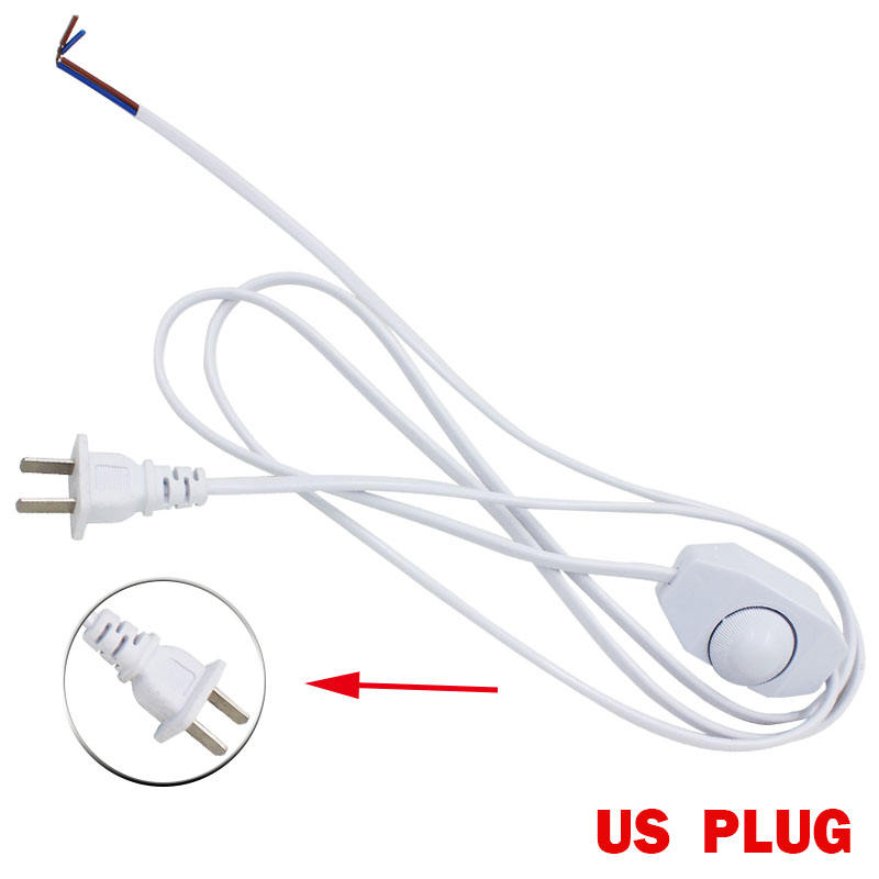 Regulable 1,8 m UE/EE. UU. Enchufe interruptor de luz interruptor redondo Cable de alimentación para lámparas LED pantalla luces de papel lámparas de estrellas