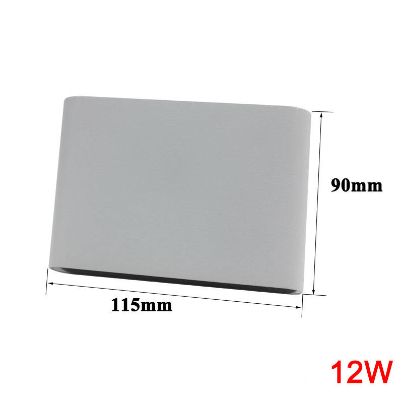 Luz LED decorativa montada en la pared de diseño moderno IP65, luz de pared hacia arriba y hacia abajo, mesita de noche, LED para exteriores, cerca de tocador moderna negra