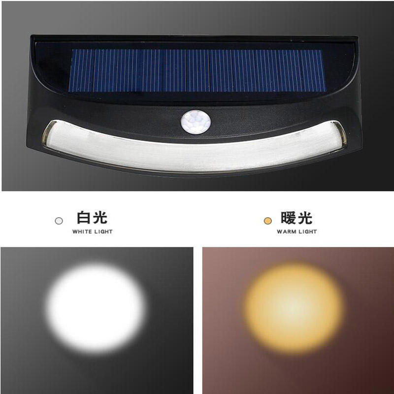 IP44 Alta calidad Nueva sonrisa Luz solar para jardín Luz Luz de seguridad de cerca de energía solar con sensor de movimiento