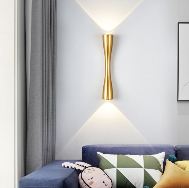 Lámpara de pared con personalidad nórdica, lámpara de pared de fondo de sala de estar Led Simple, iluminación de pasillo de Hotel, iluminación hacia arriba y hacia abajo