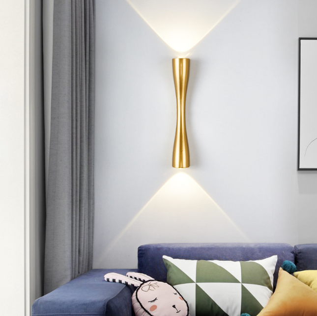 Lámpara de pared con personalidad nórdica, lámpara de pared de fondo de sala de estar Led Simple, iluminación de pasillo de Hotel, iluminación hacia arriba y hacia abajo